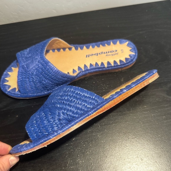 Jeffrey Campbell Woven Raffia Dane Slide Sandals - Picture 3 of 5